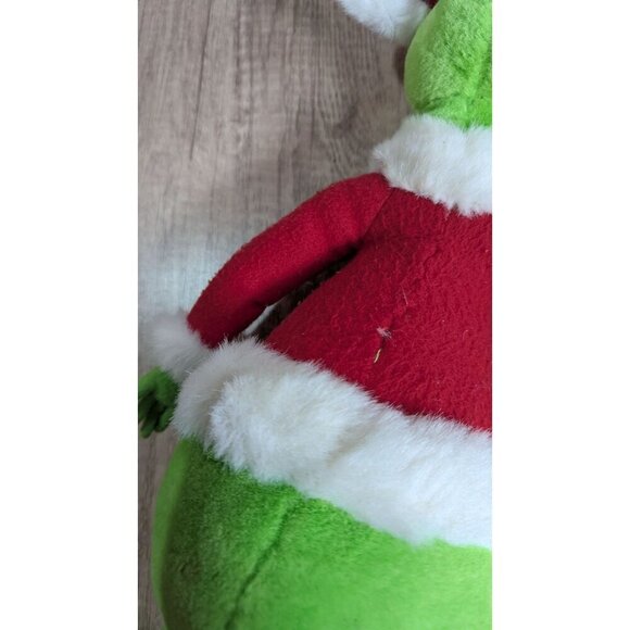 Vintage Grinch Christmas Plush Toy 18" In Santa Suit By Hallmark Cards - Picture 7 of 10